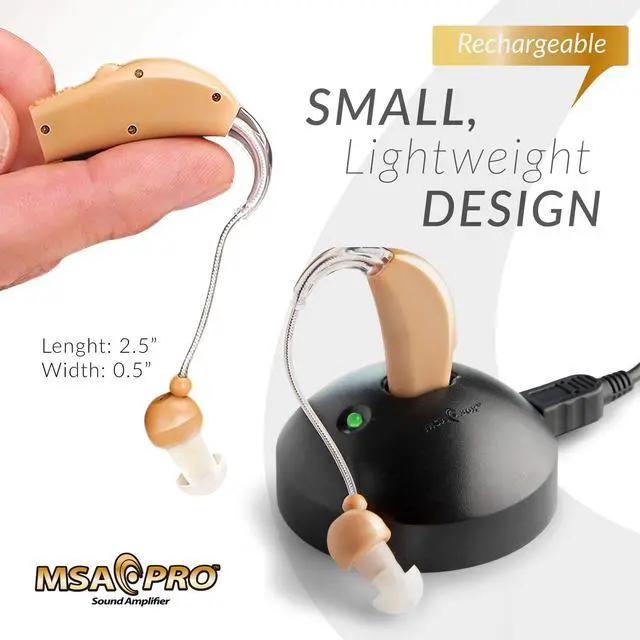 Alt view image 4 of 7 - _Mega Brand PRO Sound Amplifier, Amplifies Sound by 30 Times, Up to 20 Hours Continuous Use, Lightweight, Nearly Invisible, Adjustable Volume, Fast Charging, Nude, 1ct
