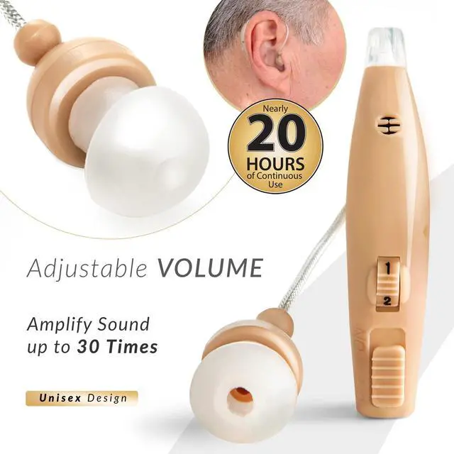 Alt view image 5 of 7 - _Mega Brand PRO Sound Amplifier, Amplifies Sound by 30 Times, Up to 20 Hours Continuous Use, Lightweight, Nearly Invisible, Adjustable Volume, Fast Charging, Nude, 1ct