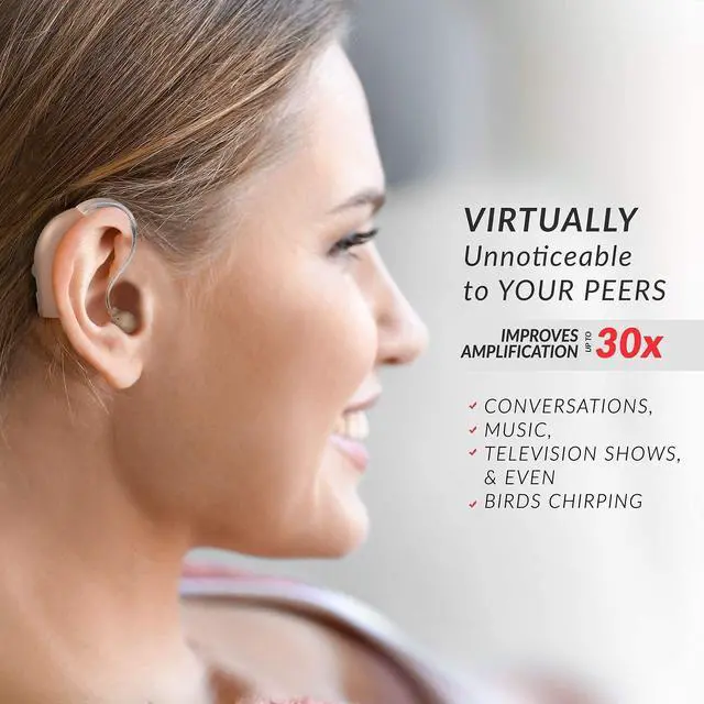 Alt view image 6 of 7 - _Mega Brand PRO Sound Amplifier, Amplifies Sound by 30 Times, Up to 20 Hours Continuous Use, Lightweight, Nearly Invisible, Adjustable Volume, Fast Charging, Nude, 1ct