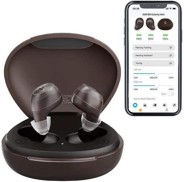 Main image of _Mega Brand Bluetooth OTC Hearing Aids for Seniors, APP Control, Bluetooth In the ear Hearing Aids, Nearly Invisible Hearing Aid, Rechargable Comfort Design Wireless Music Phone Call (Brown) (D Brush)