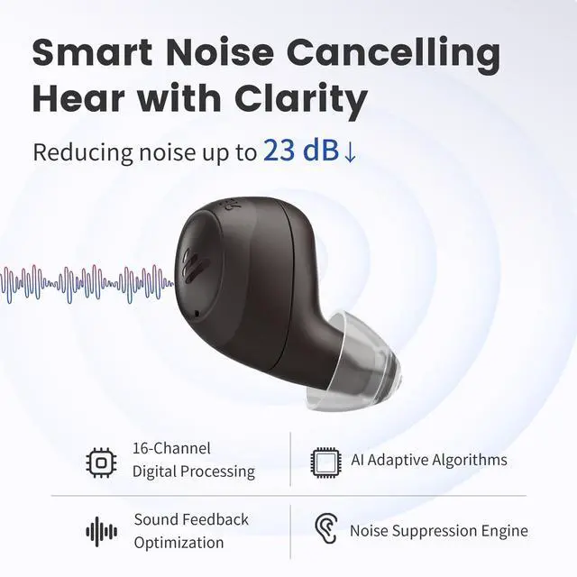 Alt view image 3 of 7 - _Mega Brand Bluetooth OTC Hearing Aids for Seniors, APP Control, Bluetooth In the ear Hearing Aids, Nearly Invisible Hearing Aid, Rechargable Comfort Design Wireless Music Phone Call (Brown) (D Brush)