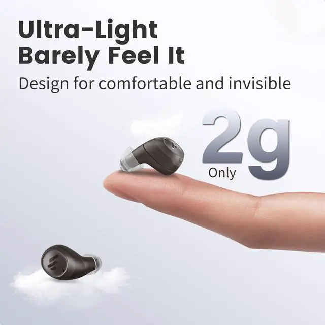 Alt view image 4 of 7 - _Mega Brand Bluetooth OTC Hearing Aids for Seniors, APP Control, Bluetooth In the ear Hearing Aids, Nearly Invisible Hearing Aid, Rechargable Comfort Design Wireless Music Phone Call (Brown) (D Brush)