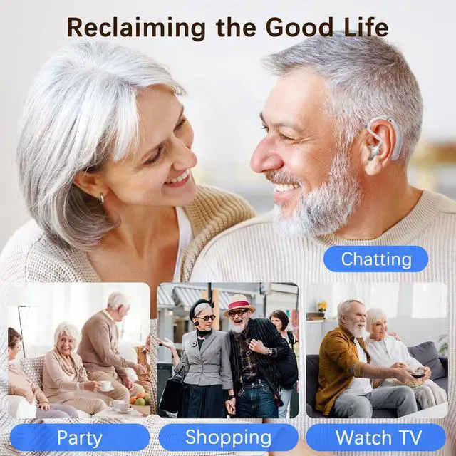 Alt view image 6 of 6 - _Mega Brand Hearing Aids for Seniors, Hearing Aids Rechargeable with Noise Cancelling and Volume Control, Hearing Amplifier for Adults Hearing Loss, Portable Behind-the-Ear Hearing Aid Headphones