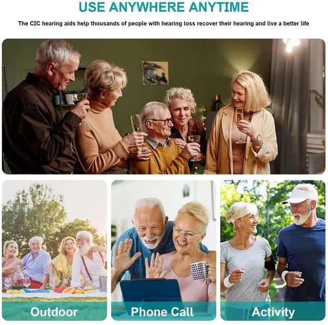 Alt view image 6 of 7 - _Mega Brand True Hearing Aids for Seniors Not Amplifier- Noise Cancelling, Rechargeable & Invisible with Magnetic Charging Box