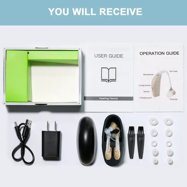 Alt view image 6 of 7 - _Mega Brand Hearing Aids, Hearing Aids For Seniors with Noise Reduction Function and Volume Control, Hearing Aids Rechargeable,Apply To Hearing Devices For Seniors and Adults,Black