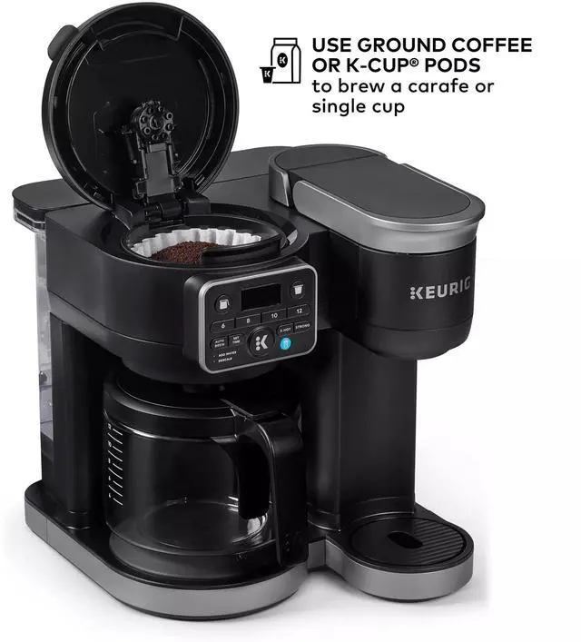 Alt view image 5 of 7 - _Mega Brand KD5600 K-Duo Hot & Iced Single Serve & Carafe Coffee Maker, 72oz Reservoir, MultiStream Technology (Gen 2), Black