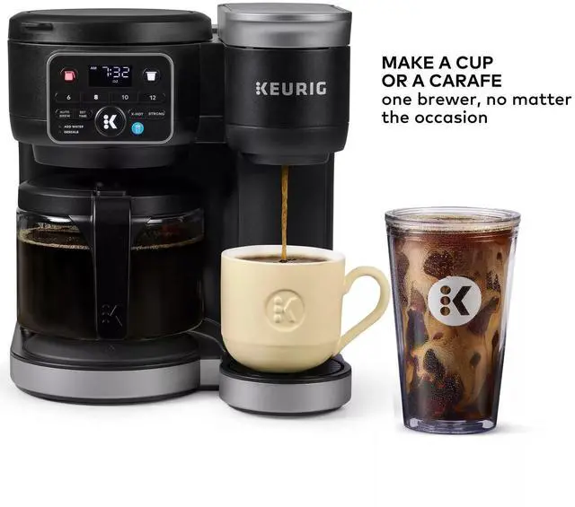 Alt view image 4 of 7 - _Mega Brand KD5600 K-Duo Hot & Iced Single Serve & Carafe Coffee Maker, 72oz Reservoir, MultiStream Technology (Gen 2), Black