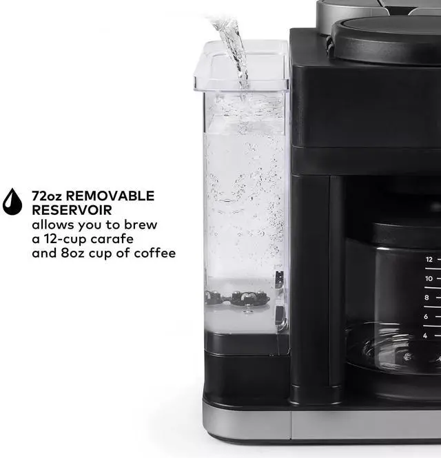 Alt view image 7 of 7 - _Mega Brand KD5600 K-Duo Hot & Iced Single Serve & Carafe Coffee Maker, 72oz Reservoir, MultiStream Technology (Gen 2), Black
