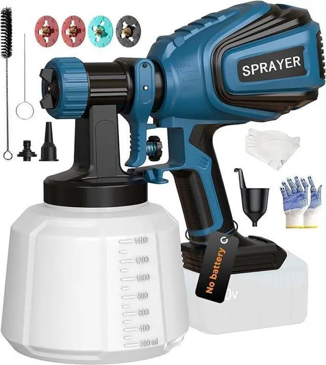 Main image of Cordless Paint Sprayer for Dewalt 20V MAX Battery Electric Spray Paint Gun with High Capacity Container Easy to Clean for House Painting Blue(Not Include Battery)