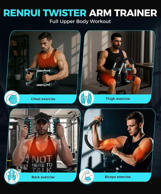 Alt view image 4 of 7 - _Mega Brand Twister Arm Trainer, Adjustable 5 Resistance Levels (40-130 lbs) Chest & Arm Workout Equipment for Men & Women, Ergonomic Home Gym Strength Trainer with Anti-Slip Handles & Carry Bag