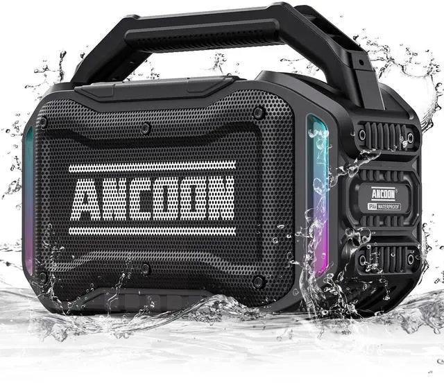 Main image of _Mega Brand Speakers Bluetooth Wireless: 80W(Peak) Loud Speaker with Bass, 20H Playtime, IPX6 Waterproof, Large Jobsite Speakers for Work, Outdoor, Workshop, Garage, Portable Speaker with TWS (Black)
