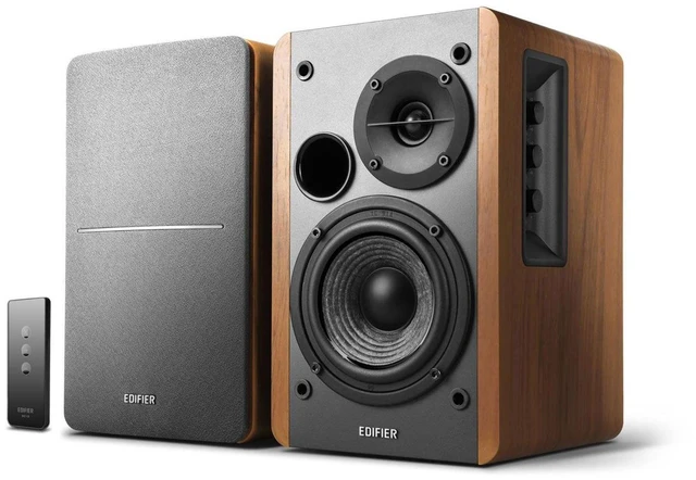 Main image of R1280T Powered Bookshelf Speakers -2.0 Near Field Studio Monitor 2.0 Active Near Field Studio Monitor Speaker - Wooden Enclosure - 42 Watts RMS Power