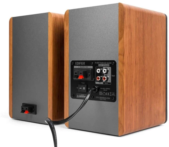 Alt view image 2 of 7 - R1280T Powered Bookshelf Speakers -2.0 Near Field Studio Monitor 2.0 Active Near Field Studio Monitor Speaker - Wooden Enclosure - 42 Watts RMS Power