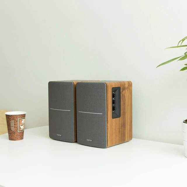 Alt view image 6 of 7 - R1280T Powered Bookshelf Speakers -2.0 Near Field Studio Monitor 2.0 Active Near Field Studio Monitor Speaker - Wooden Enclosure - 42 Watts RMS Power