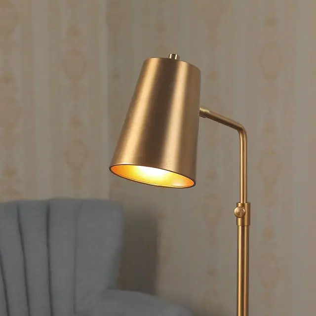 Alt view image 3 of 7 - VONLUCE Gold Desk Lamp with LED Bulb Adjustable, Antique Brass Metal Table Lamp Marble Base, Mid Century Modern Reading Lamp Office, 20 Industrial Task Lamp Work Lamp for Reading Bedroom