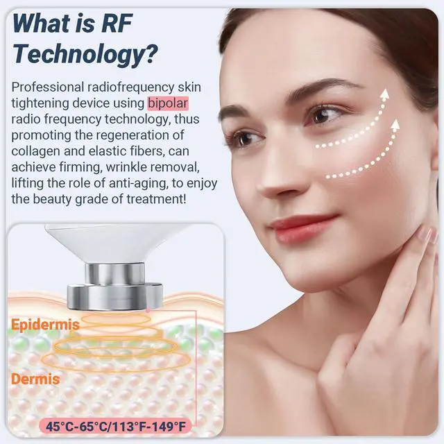 Alt view image 3 of 6 - _Mega Brand Radio Frequency Skin Tightening - _Mega Brand RF Radiofrecuencia Facial Skin Machine for Face and Full Body - with 3 Energy Levels & Timer
