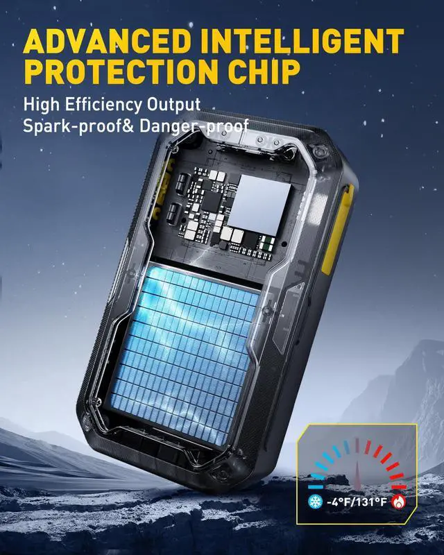 Alt view image 7 of 7 - _Mega Brand Car Battery Jump Starter: 5000A Portable Jump Starter Up to 8.5L Gas and 8.0L Diesel Engines with 2000LM LED Work Panel Light, 12V Safe Jump Box with Camping Light, Power Bank and Jumper