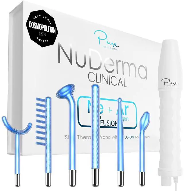 Main image of NuDerma Clinical Skin Therapy Wand - Portable Skin Therapy Machine w 6 Fusion Neon + Argon Wands  Anti Aging - Clarifying - Skin Tightening & Radiance - Wrinkle Reducing
