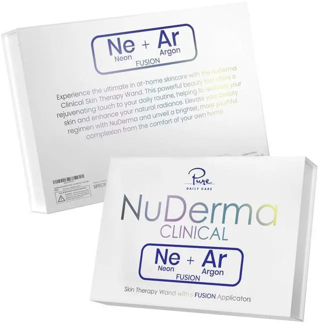 Alt view image 7 of 7 - NuDerma Clinical Skin Therapy Wand - Portable Skin Therapy Machine w 6 Fusion Neon + Argon Wands  Anti Aging - Clarifying - Skin Tightening & Radiance - Wrinkle Reducing