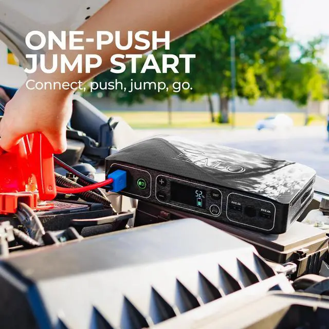 Alt view image 4 of 7 - _Mega Brand 58830 Portable Car Battery Jump Starter | 100 PSI Air Compressor, 58.8Wh USB Power Bank, Emergency Floodlight & Charger, Jumps Cars SUVs & Trucks, Inflates Tires, TSA Approved