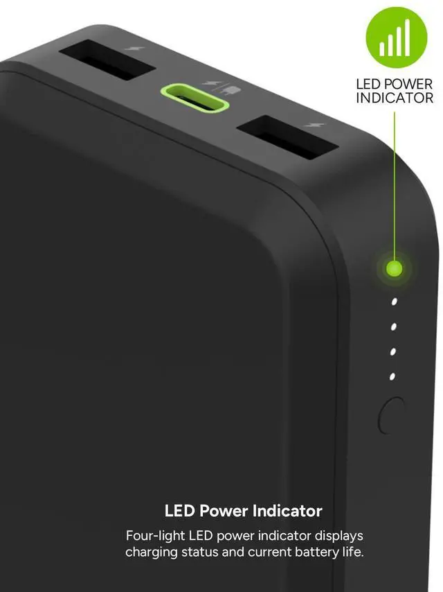 Alt view image 6 of 7 - _Mega Brand powerstation prime20 - Ultra-Compact Portable Power Bank with 20,000mAh Internal Battery, 18W USB-C PD Fast Charging, 3-Device Simultaneous Charging, Eco-Friendly Design
