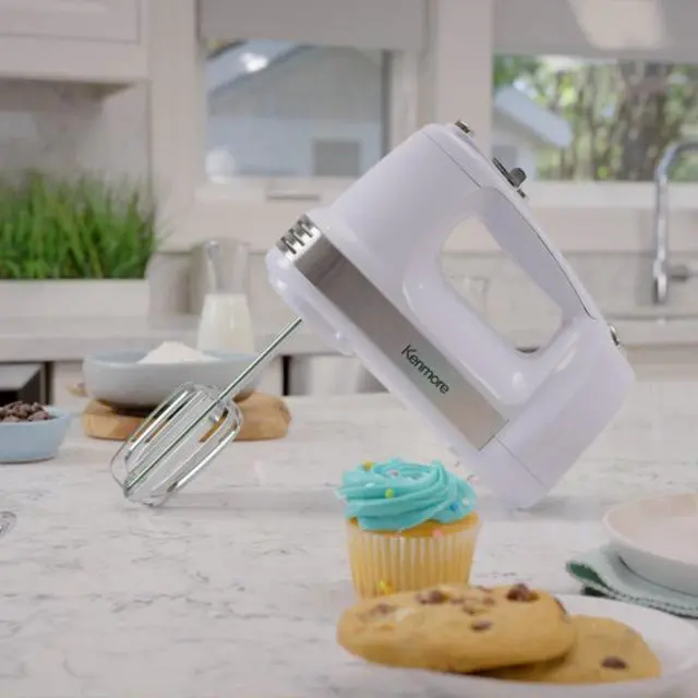 Alt view image 2 of 7 - _Mega Brand Hand Mixer - Case Batidora De Mano Kitchen 5 Speed Handheld Blender With Whisk, Beater, Dough Hook, Attachments Storage, Turbo Boost, Appliance For Cake Mix, Eggs, Whipping Cream