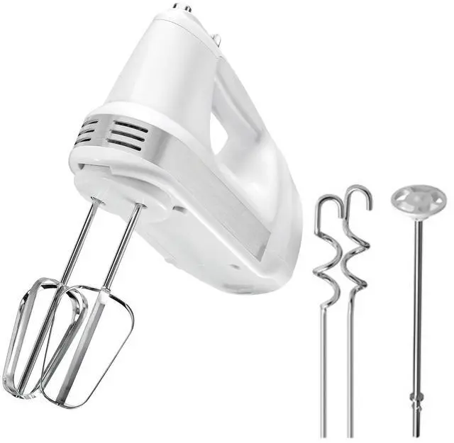 Alt view image 4 of 7 - _Mega Brand Hand Mixer - Case Batidora De Mano Kitchen 5 Speed Handheld Blender With Whisk, Beater, Dough Hook, Attachments Storage, Turbo Boost, Appliance For Cake Mix, Eggs, Whipping Cream