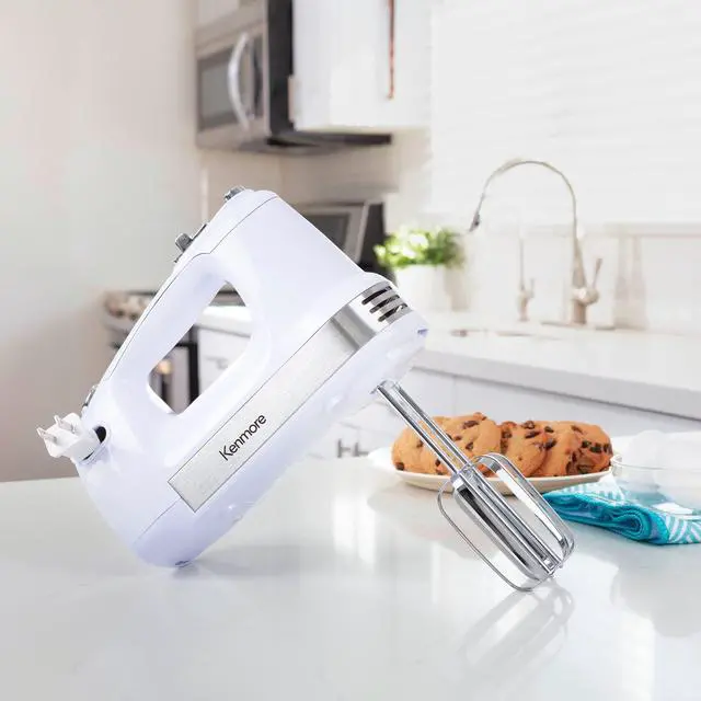 Alt view image 3 of 7 - _Mega Brand Hand Mixer - Case Batidora De Mano Kitchen 5 Speed Handheld Blender With Whisk, Beater, Dough Hook, Attachments Storage, Turbo Boost, Appliance For Cake Mix, Eggs, Whipping Cream