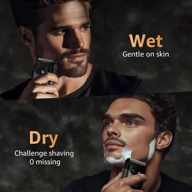 Alt view image 7 of 7 - Hoygi Electric Foil Shavers for Men: Mini Electric Razor for Face - IPX7 Waterproof Cordless Razor with LED Display & Fast Charge - Micro-Comb Technology & Precision Blades