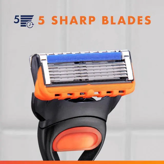 Alt view image 5 of 7 - Fusion5 Razor for Men, 5-Blade, 1 Razor Handle, 3 Blade Refills