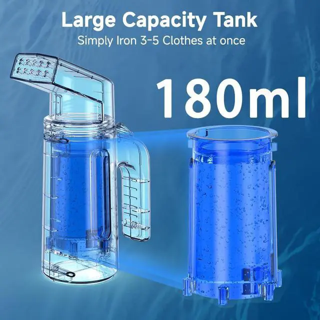 Alt view image 3 of 7 - Steamer for Clothes 700W, Double Row Steam Clothes Steamer, 180ML Large Capacity Water Tank, 40S Fast Heat-up Garment steamer for Home and Office(GY168)