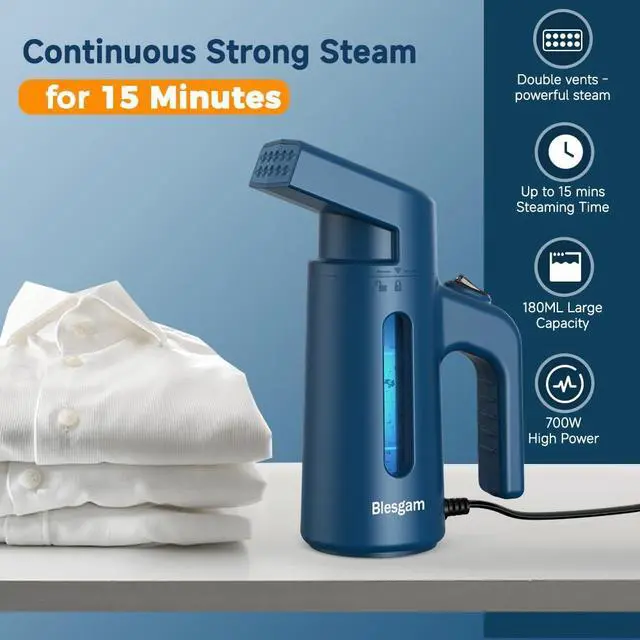 Alt view image 7 of 7 - Steamer for Clothes 700W, Double Row Steam Clothes Steamer, 180ML Large Capacity Water Tank, 40S Fast Heat-up Garment steamer for Home and Office(GY168)