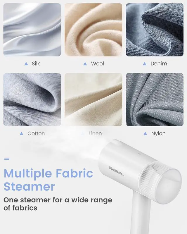 Alt view image 6 of 7 - Steamer for Clothes, Portable Garment Wrinkle Remover, Fast 30s Heat-up, Foldable and Handheld, 120V Only (Not for 220V Europe), White