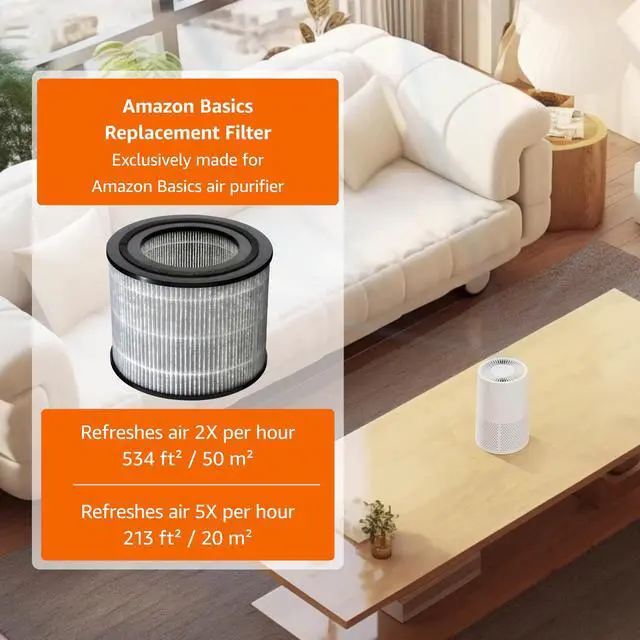 Alt view image 2 of 6 - Air Purifier for Home and Office, With 3-Stage Filtration, HEPA Filter With Activated Carbon, 3 Speeds, Timer, Sleep Mode (32db), Energy Star Certificate, Covers Up to 1067 Sq ft, White