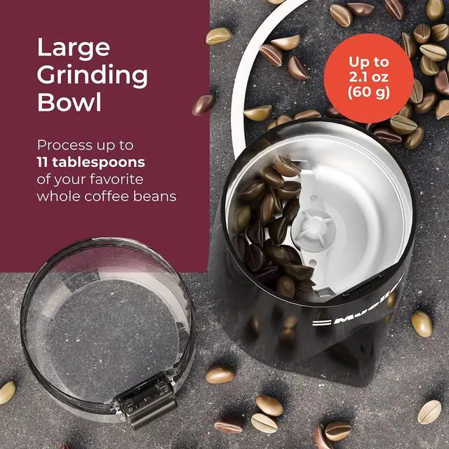 Alt view image 3 of 7 - _Mega Brand Living HyperGrind Precision Electric Spice/Coffee Grinder Mill with Large Grinding Capacity and Powerful Motor also for Spices, Herbs, Nuts, Grains, Black