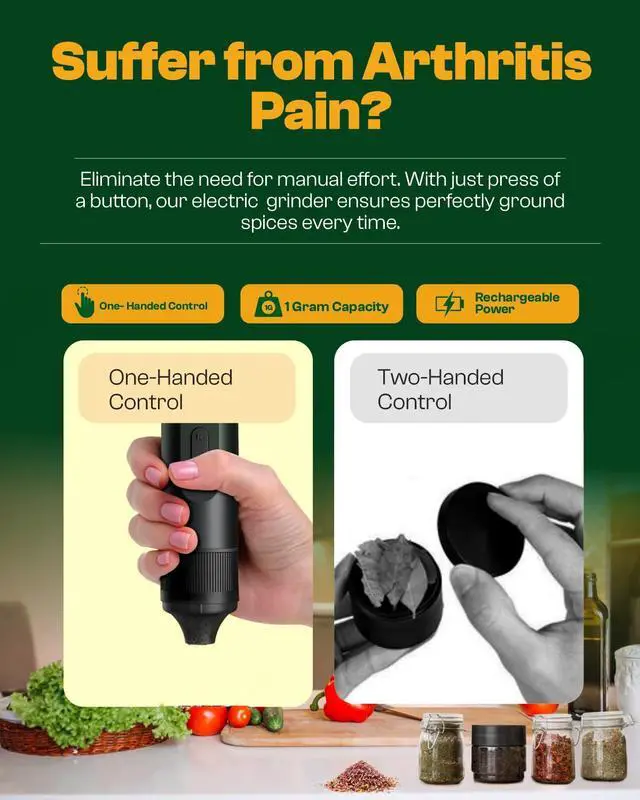 Alt view image 4 of 7 - _Mega Brand K1 2024 Electric Kitchen Grinder Automatic Spice Mill Rechargeable Battery Powered For Grinding up to 1 Gram