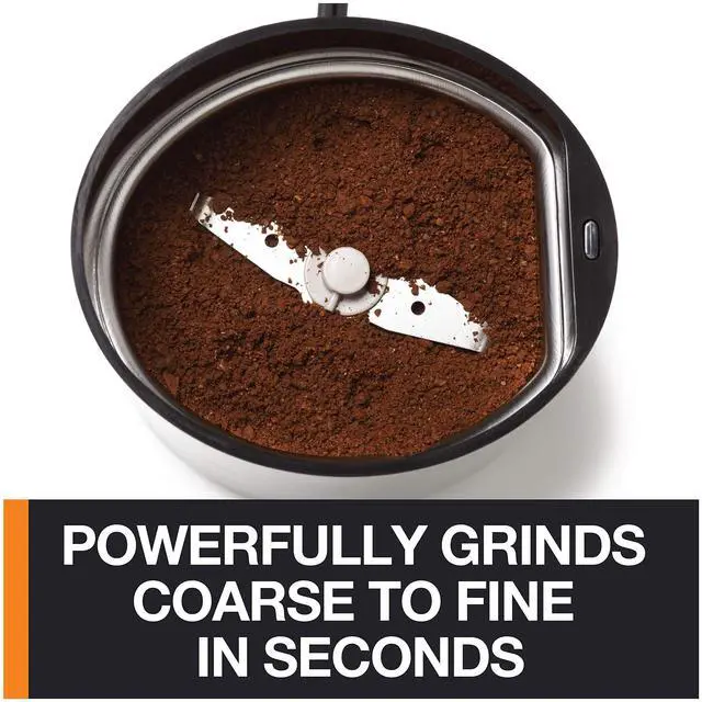 Alt view image 4 of 6 - _Mega Brand Precision Electric Coffee Grinders: 3 oz Capacity, 200W Motor, Stainless Steel Blades for Uniform Grinding of Coffee Beans, Herbs, Nuts, and Spice Grinder (Black)