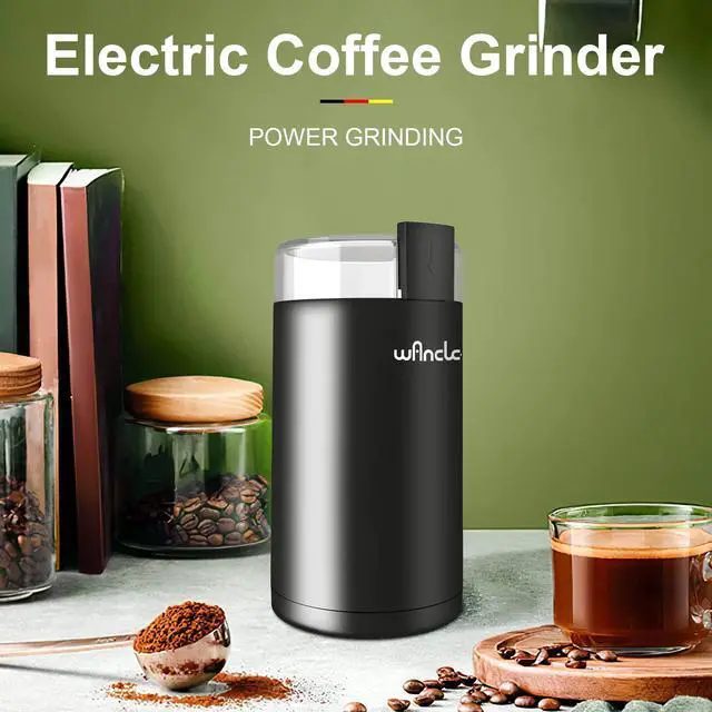 Alt view image 6 of 6 - Electric Coffee Grinder, Spice Grinder, One Touch Coffee Mill for Beans, Spices and More, with Clean Brush Black