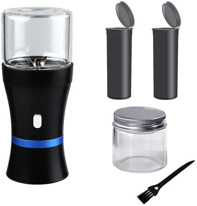 Main image of _Mega Brand Electric Herb Grinder COMPACT for Flower Buds, USB-Rechargeable, 2pcs 1.7oz Glass Herb Chamber - Ideal for Everyday Carry