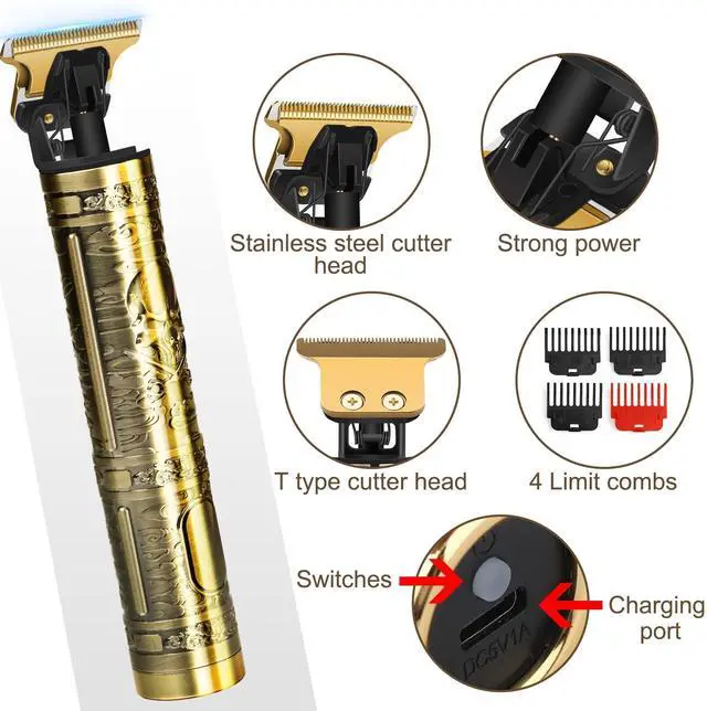 Alt view image 2 of 7 - _Mega Brand Professional Hair Trimmer for Men, Beard Trimmer Hair Clippers for Men, Cordless Rechargeable Hair Trimmer Metal Body Cutting Grooming Kit,Beard Shaver Barbershop