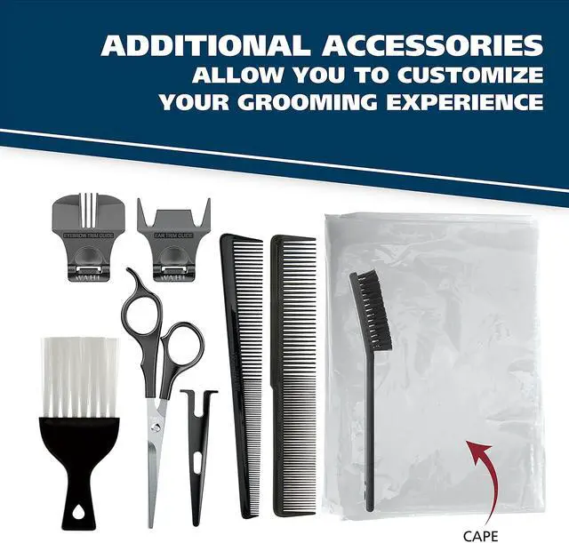 Alt view image 3 of 7 - Clipper USA Color Pro Complete Haircutting Kit with Easy Color Coded Guide Combs - Corded Clipper for Hair Clipping & Grooming Men, Women, & Children - Model 79300-1001M