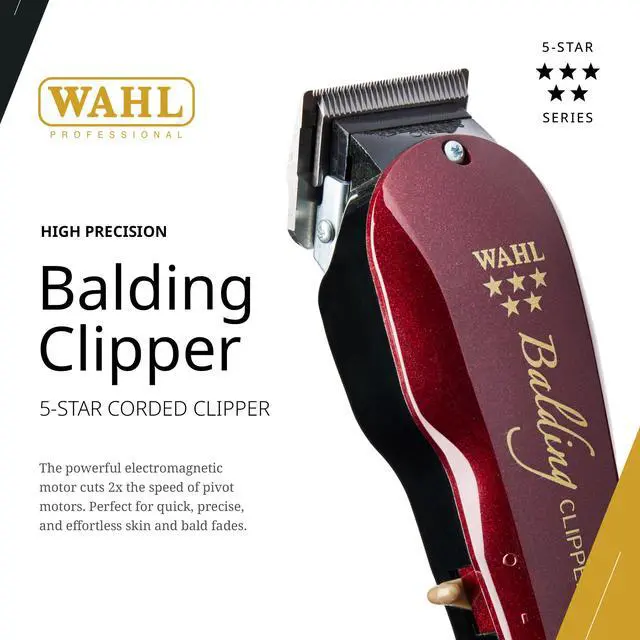 Alt view image 2 of 7 - _Mega Brand  5 Star Balding Clipper, Corded V5000 Electromagnetic Motor, for Ultra-Close Trimming