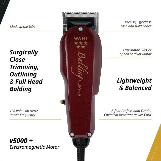 Alt view image 4 of 7 - _Mega Brand  5 Star Balding Clipper, Corded V5000 Electromagnetic Motor, for Ultra-Close Trimming