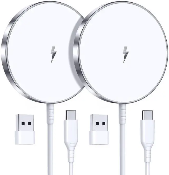 Main image of Magnetic Wireless Charger 15W Fast Mag Safe Charger for Cell iPhone 17 Pro Max/17 Pro/17 Air/17/16/15/14/13/12 Series 2 Pack Charging Pad for AirPods 3/2/Pro 2/Pro Mag-Safe Original Replacement