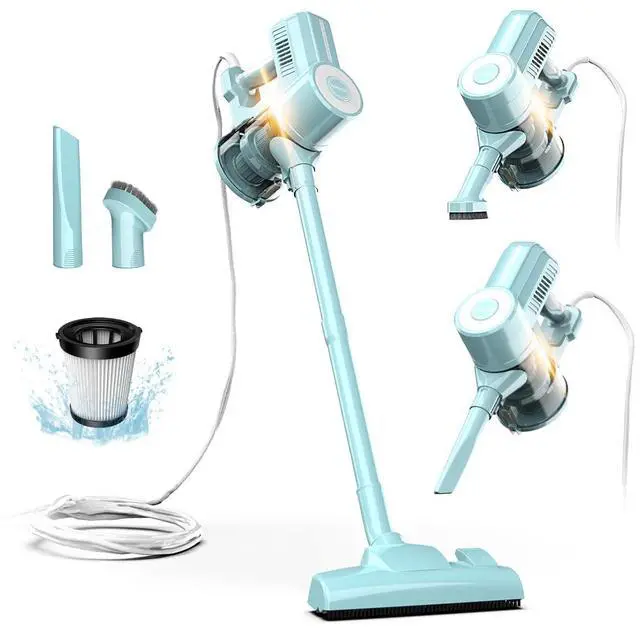 Main image of _Mega Brand  Corded Stick Vacuum Cleaner - 450W, Lightweight 2 in 1 Handheld with Powerful Suction, Bagless HEPA Filter, Large Dust Capacity, 20ft Cable - Ideal for Floors, Dorm Room, & Home Cleaning