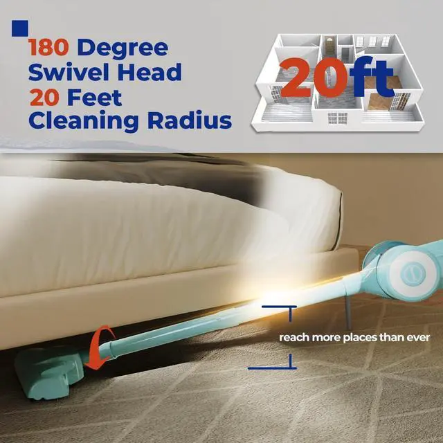Alt view image 6 of 6 - _Mega Brand  Corded Stick Vacuum Cleaner - 450W, Lightweight 2 in 1 Handheld with Powerful Suction, Bagless HEPA Filter, Large Dust Capacity, 20ft Cable - Ideal for Floors, Dorm Room, & Home Cleaning
