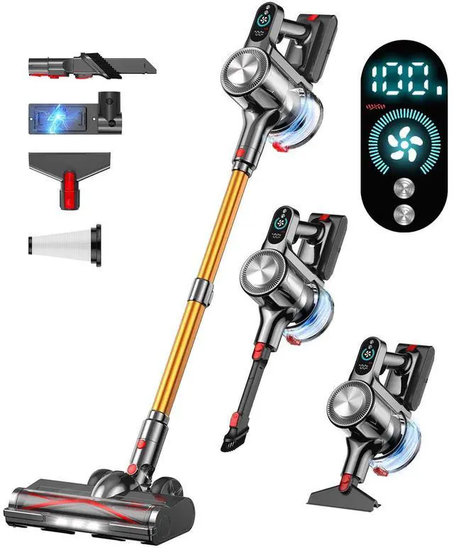 Main image of _Mega Brand , 40Kpa Vacuum Cleaners for Home with LED Display, 45Mins Stick Vacuum Cordless Rechargeable, Wall-mounted Charging, Wireless Vacuum for Home Pet Hair, Carpet, Hardwood Floor
