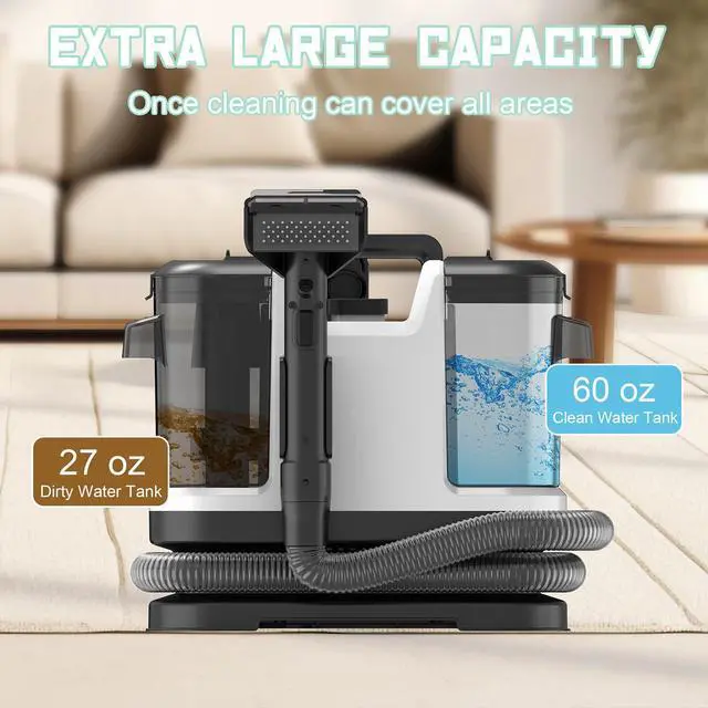Alt view image 5 of 7 - _Mega Brand Portable Carpet & Upholstery Cleaner, Deep Cleaning for Rugs, Couch, Car Interiors Stains, Pet & Family Friendly, 120V