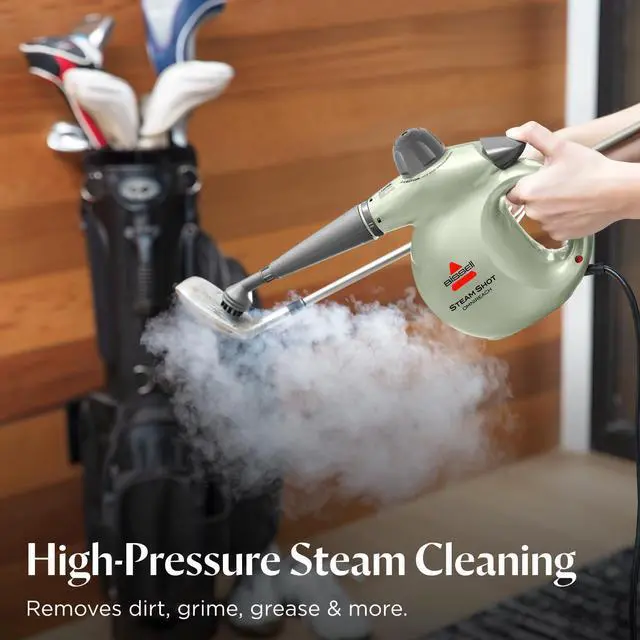 Alt view image 3 of 7 - _Mega Brand  Steam Shot OmniReach handheld portable steam cleaner for tile, grout, windows, bathrooms, kitchens, fabric steaming tool, includes 10 tools