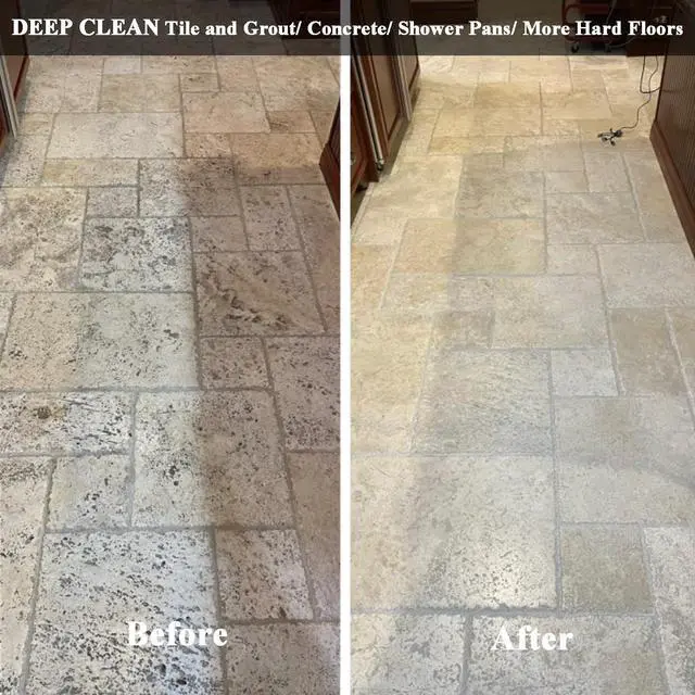 Alt view image 6 of 7 - _Mega Brand  Floor Scrubber Machine with Brushes and Pads, Heavy Duty Floor Cleaner Polisher and Buffer- Deep Cleaning Tile and Grout, Hardwood Floors and Carpets without Getting on Hands and Knees